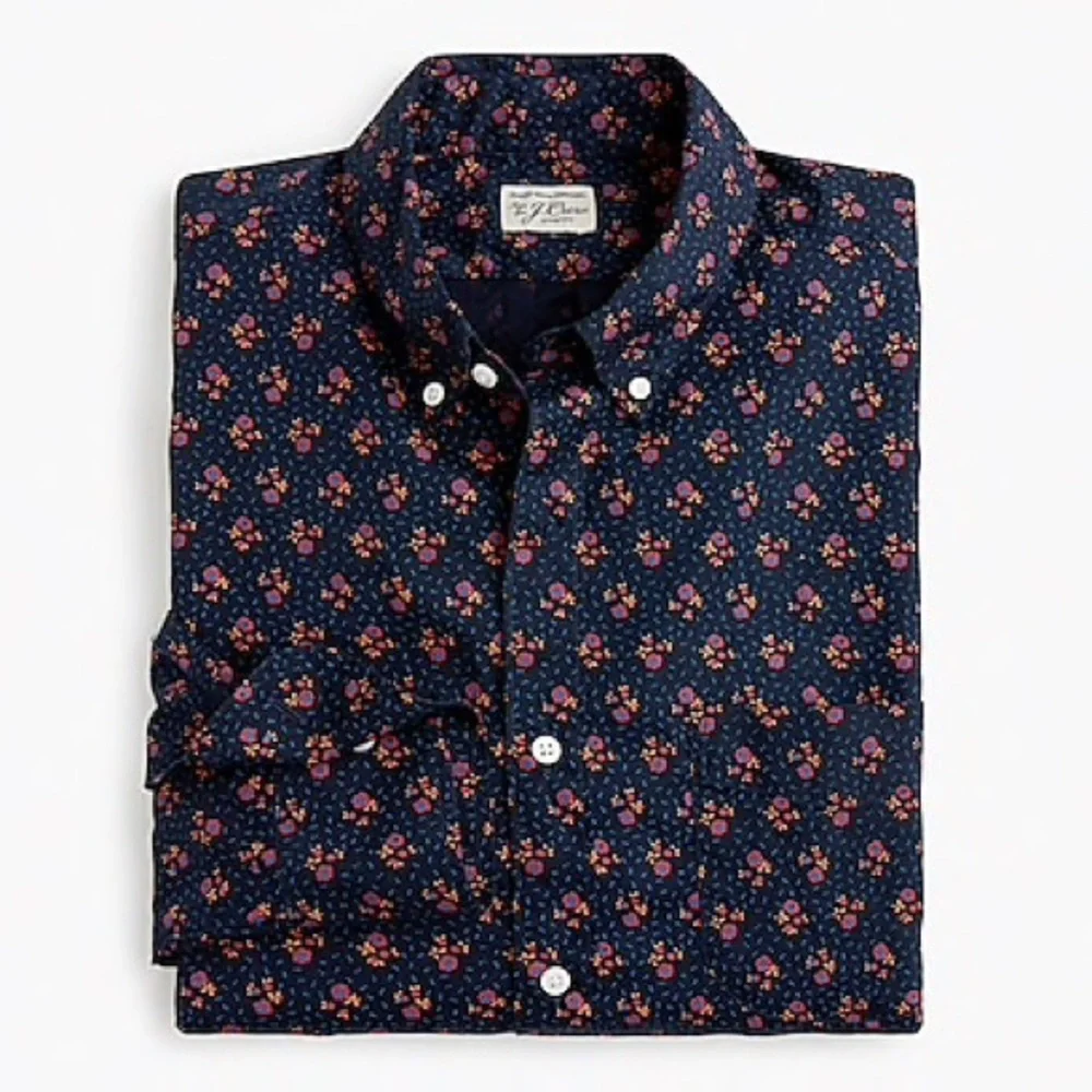 J.Crew Slim Untucked Stretch floral navy Shirt